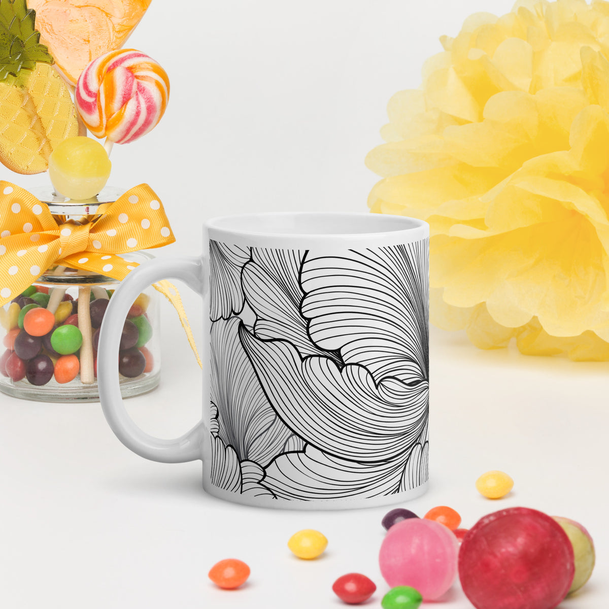 White glossy mug