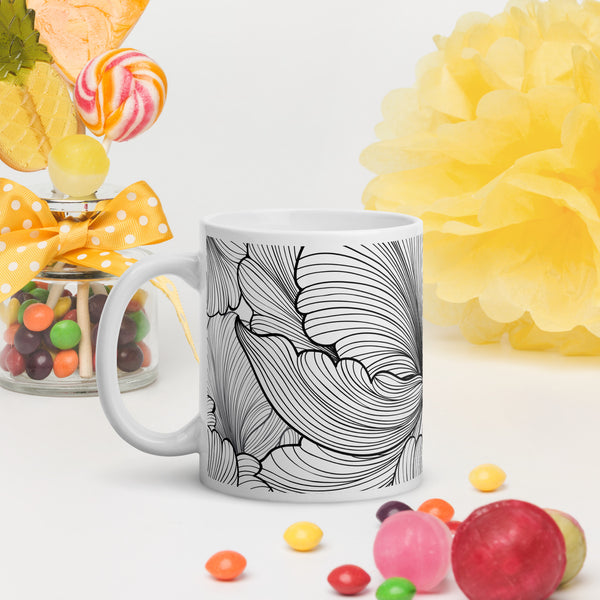 White glossy mug