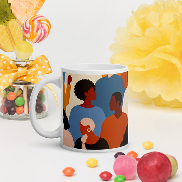 White glossy mug