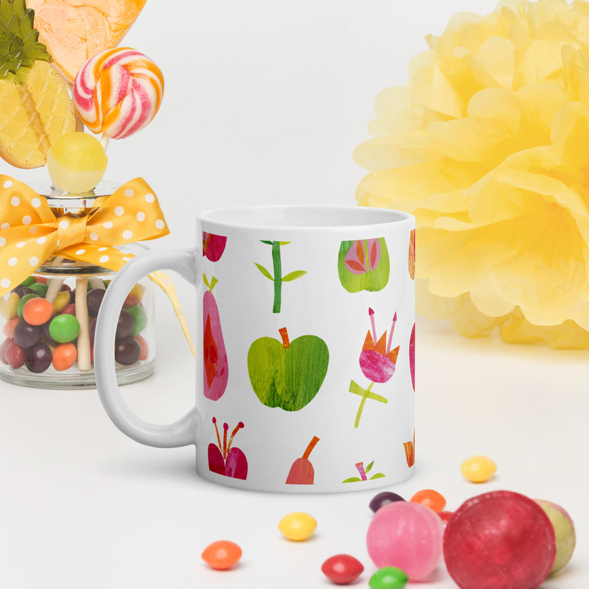 White glossy mug