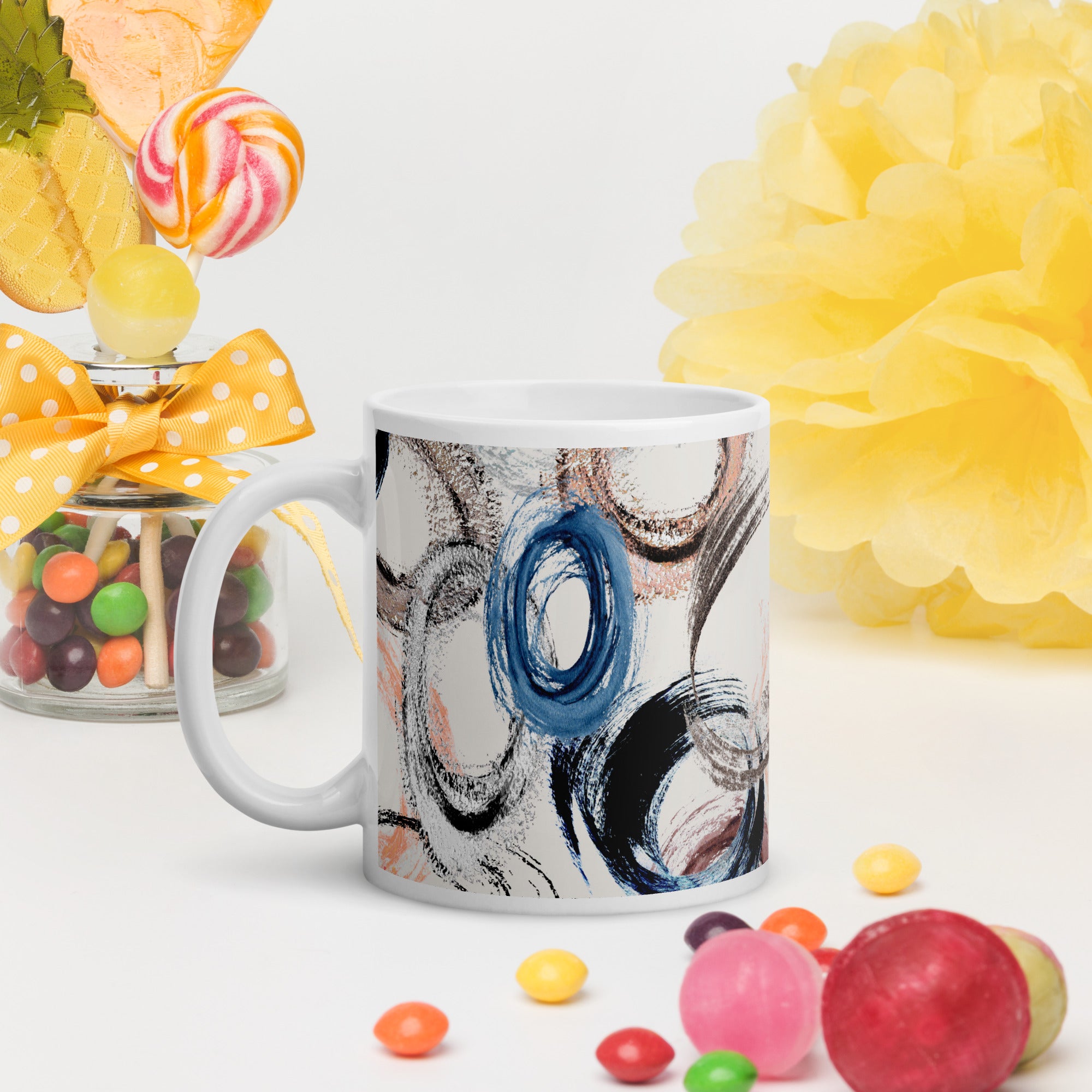White glossy mug
