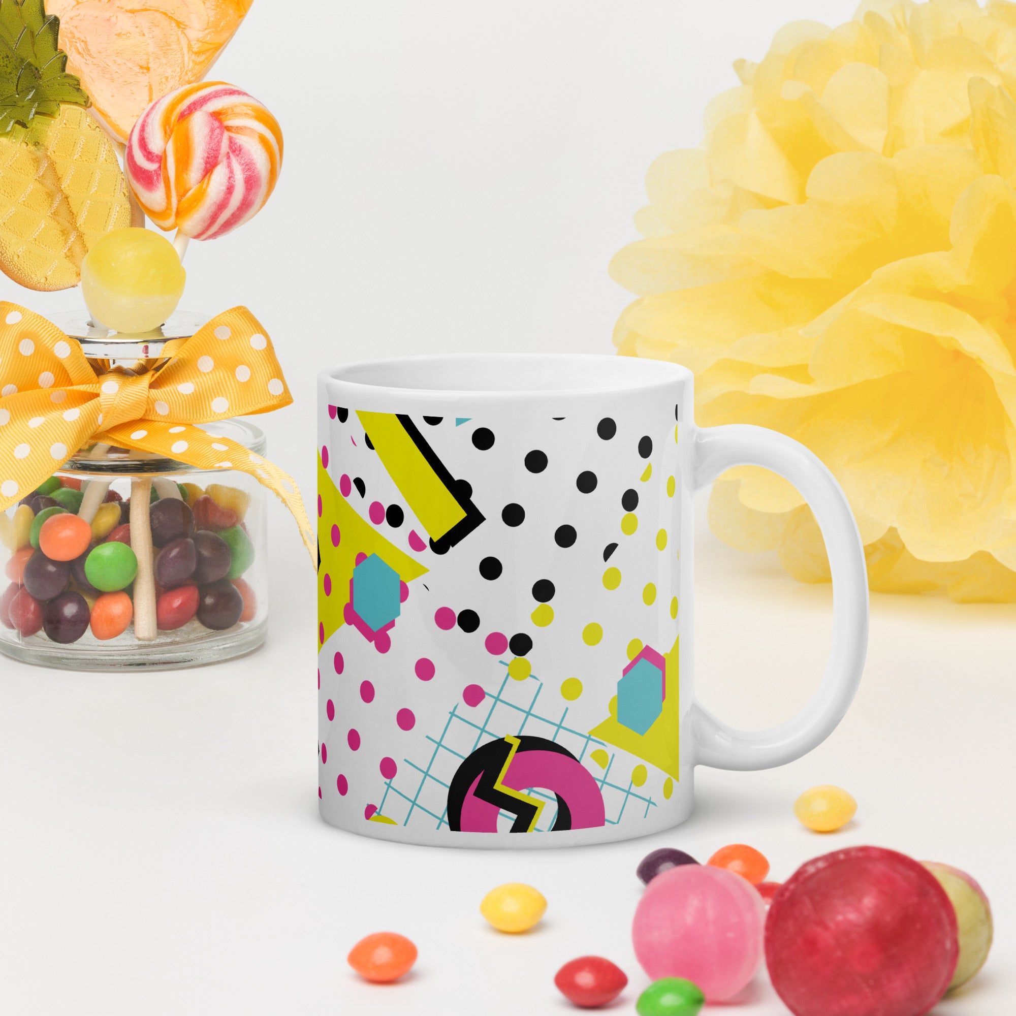 White glossy mug