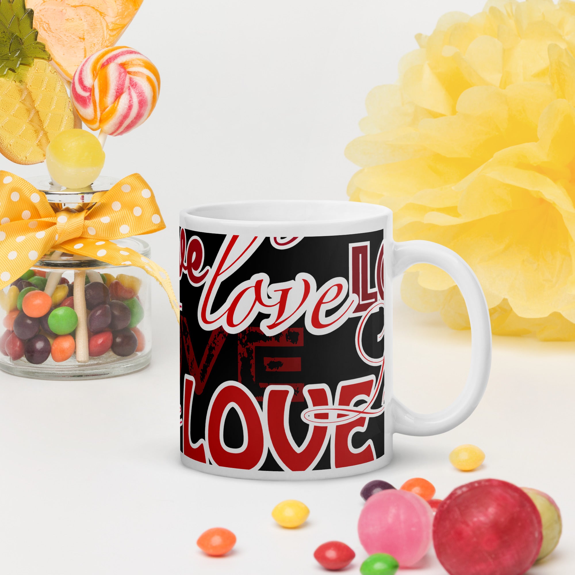White glossy mug