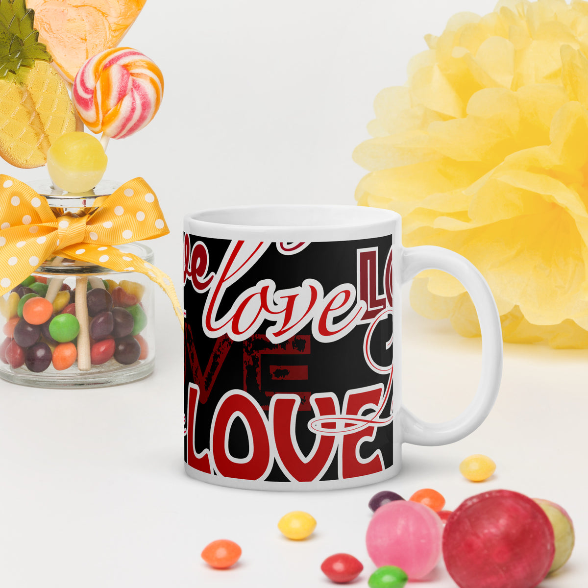 White glossy mug