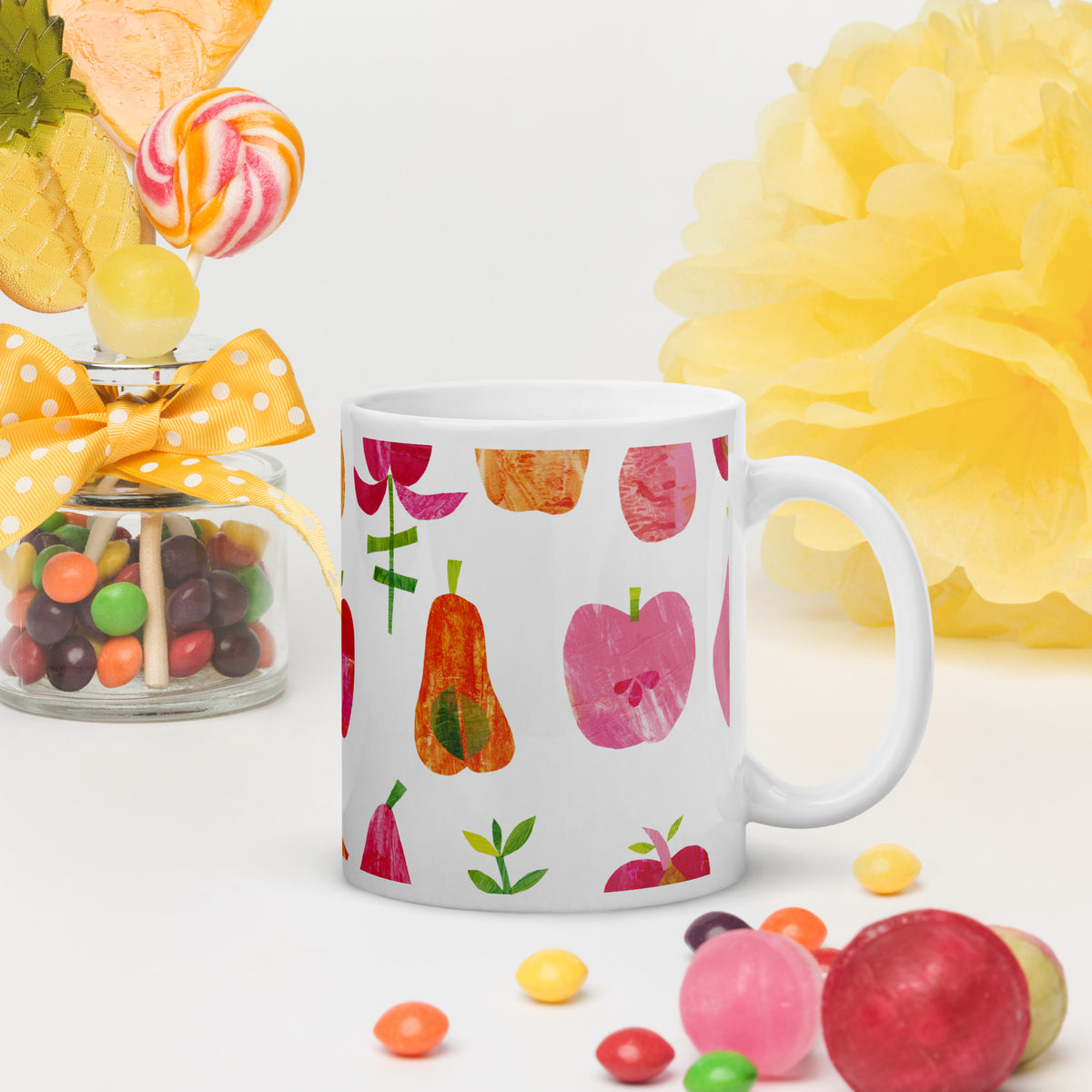 White glossy mug