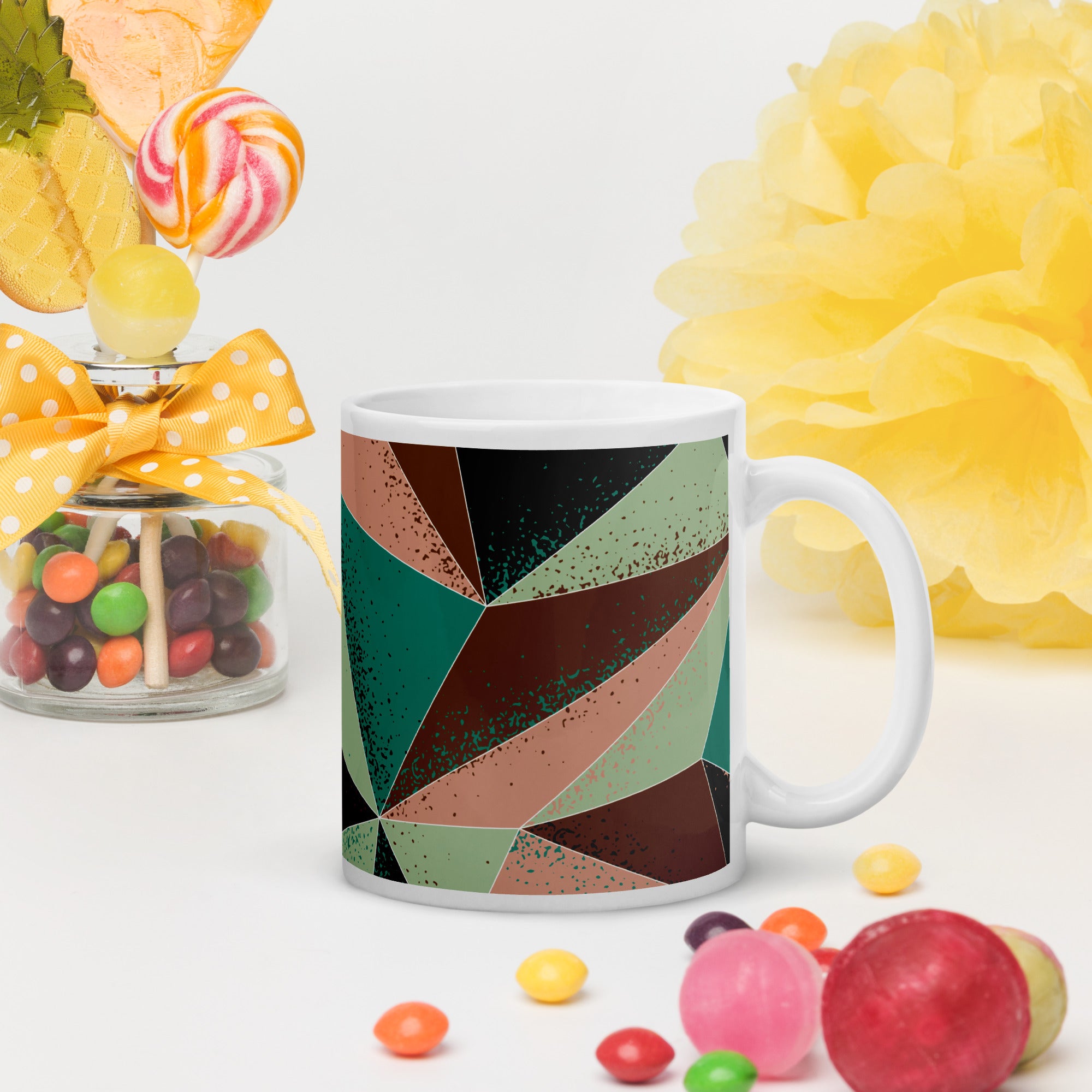 White glossy mug