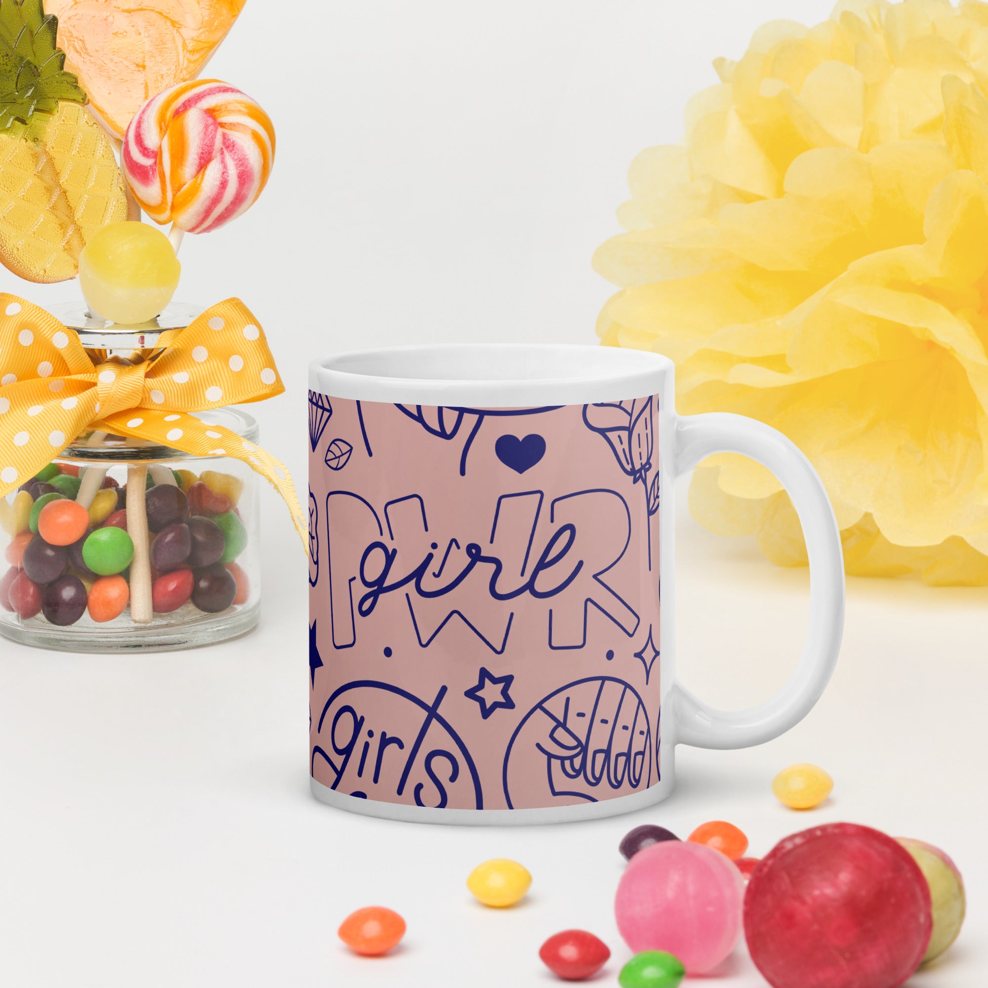 White glossy mug