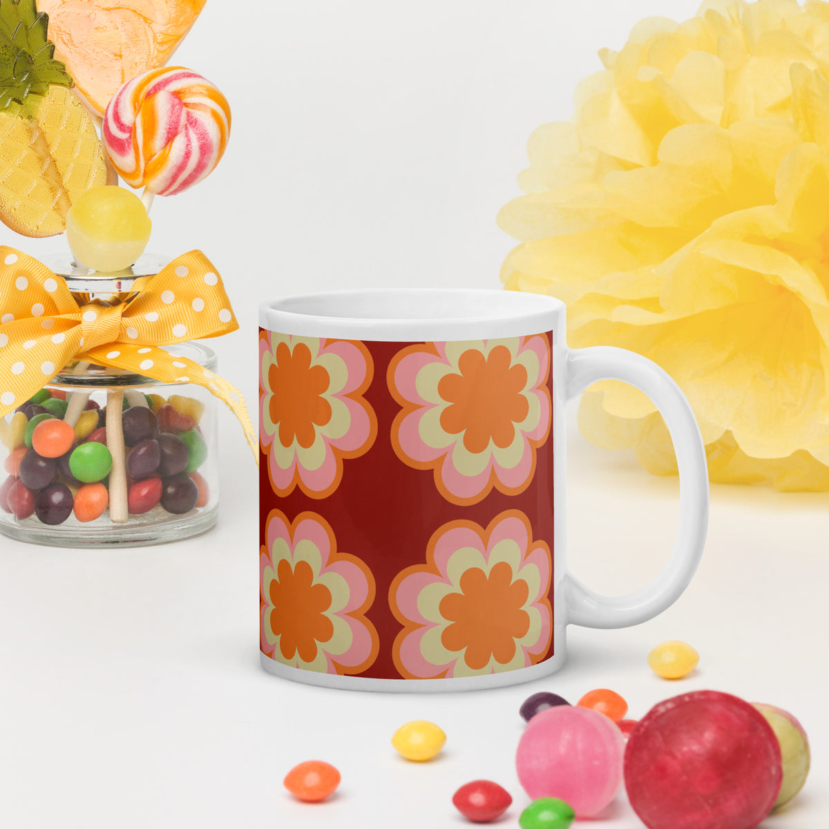 White glossy mug