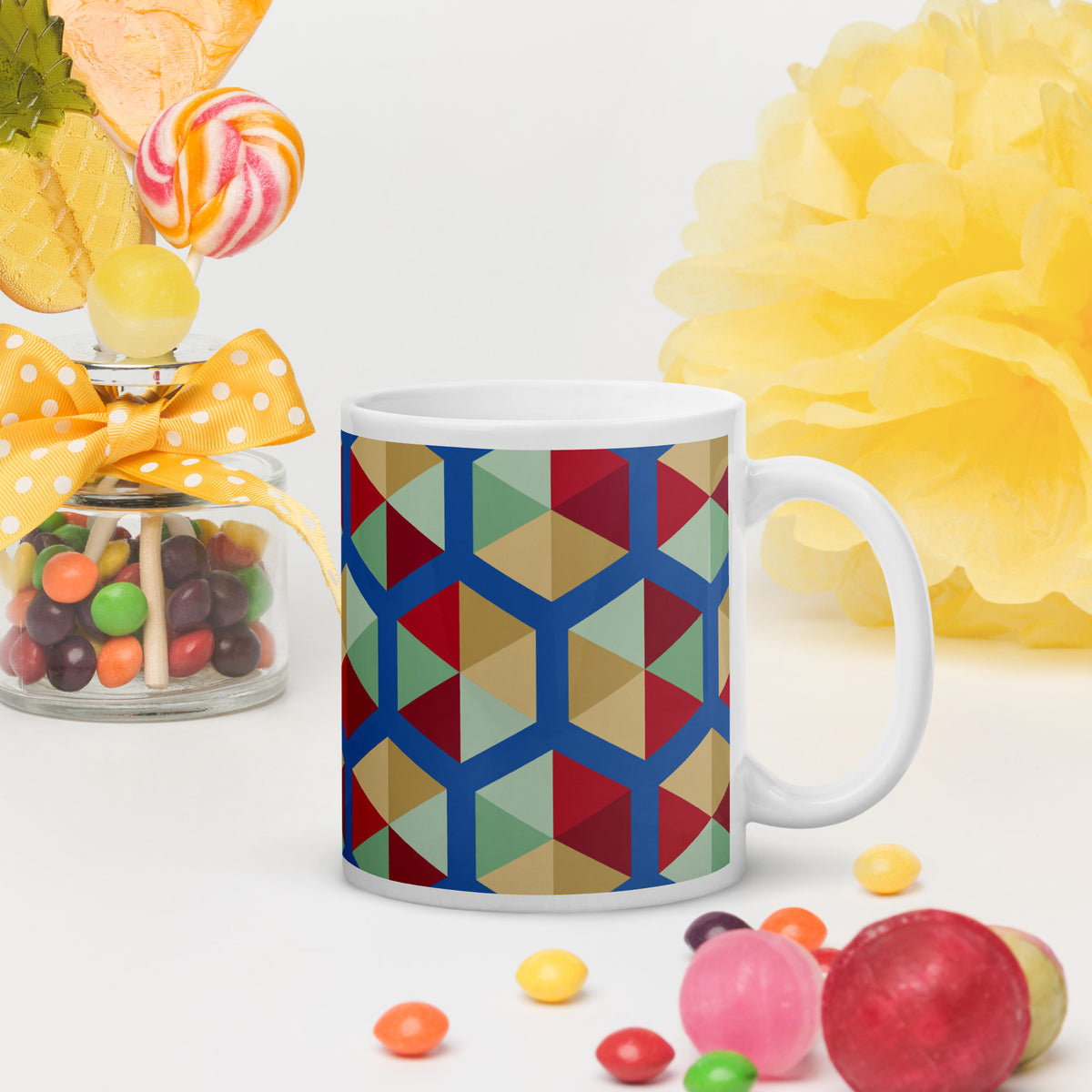White glossy mug