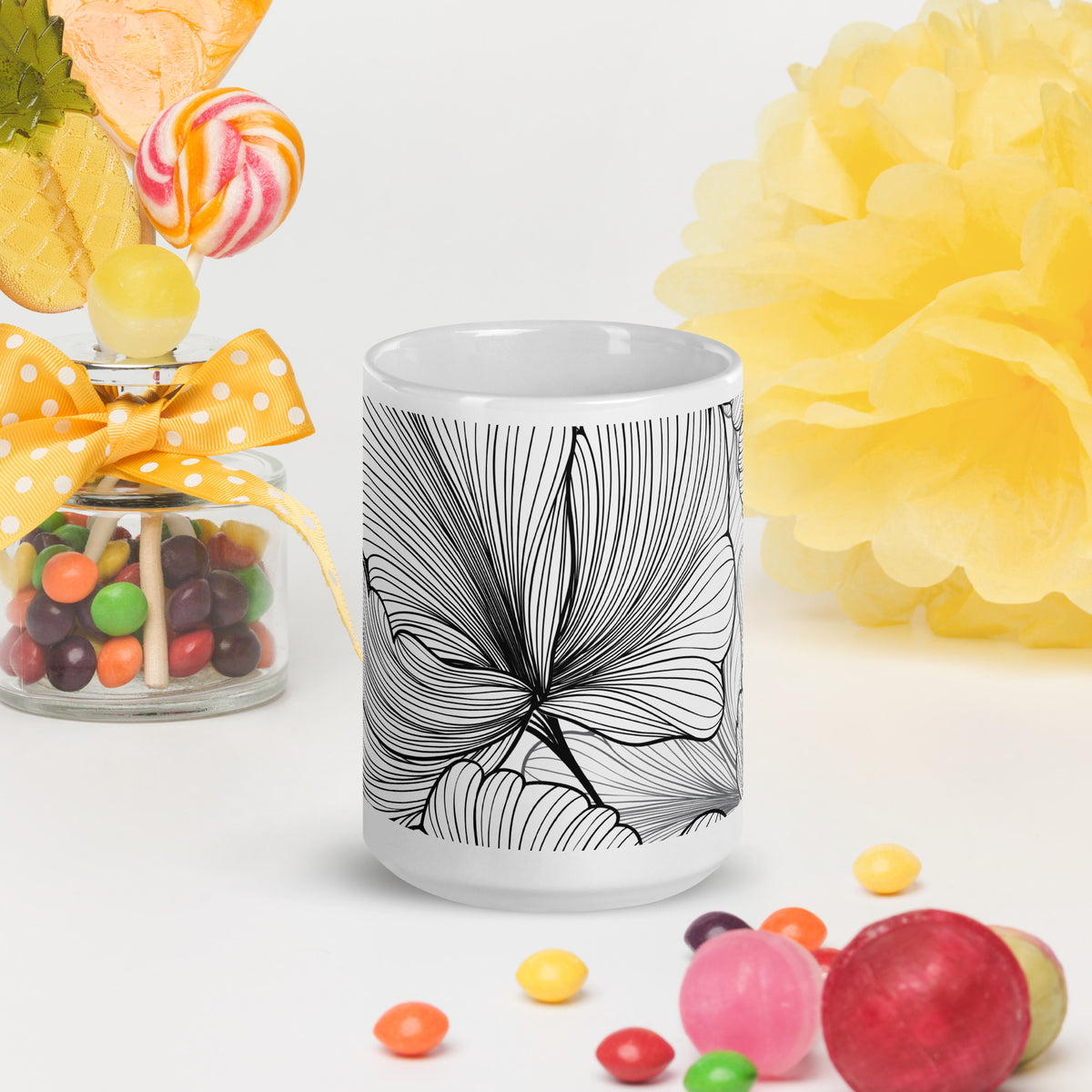 White glossy mug