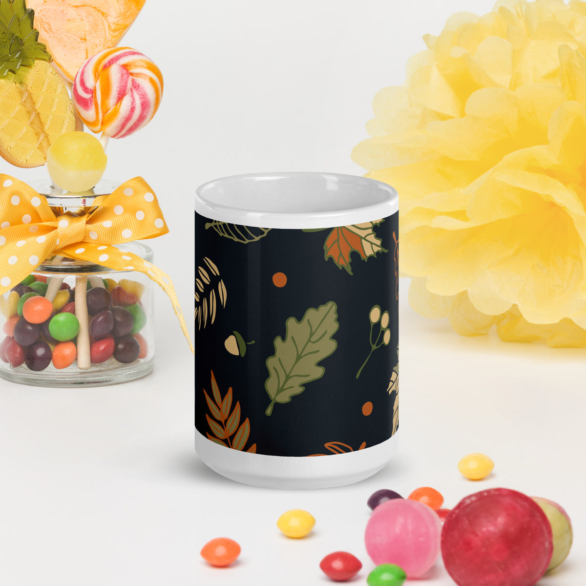 White glossy mug