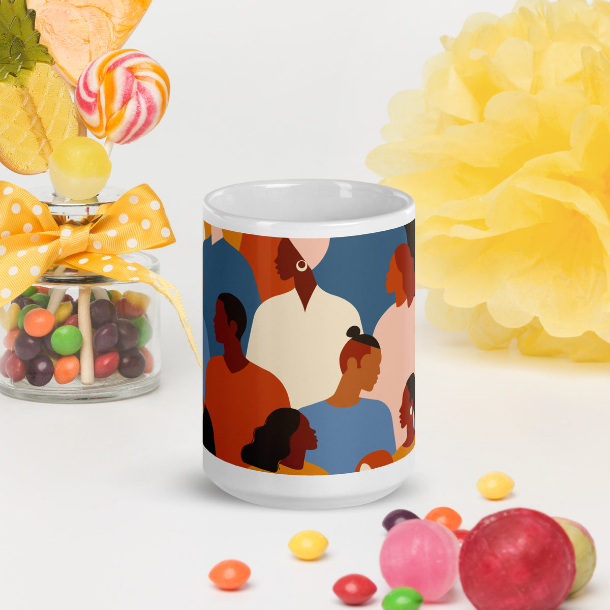 White glossy mug