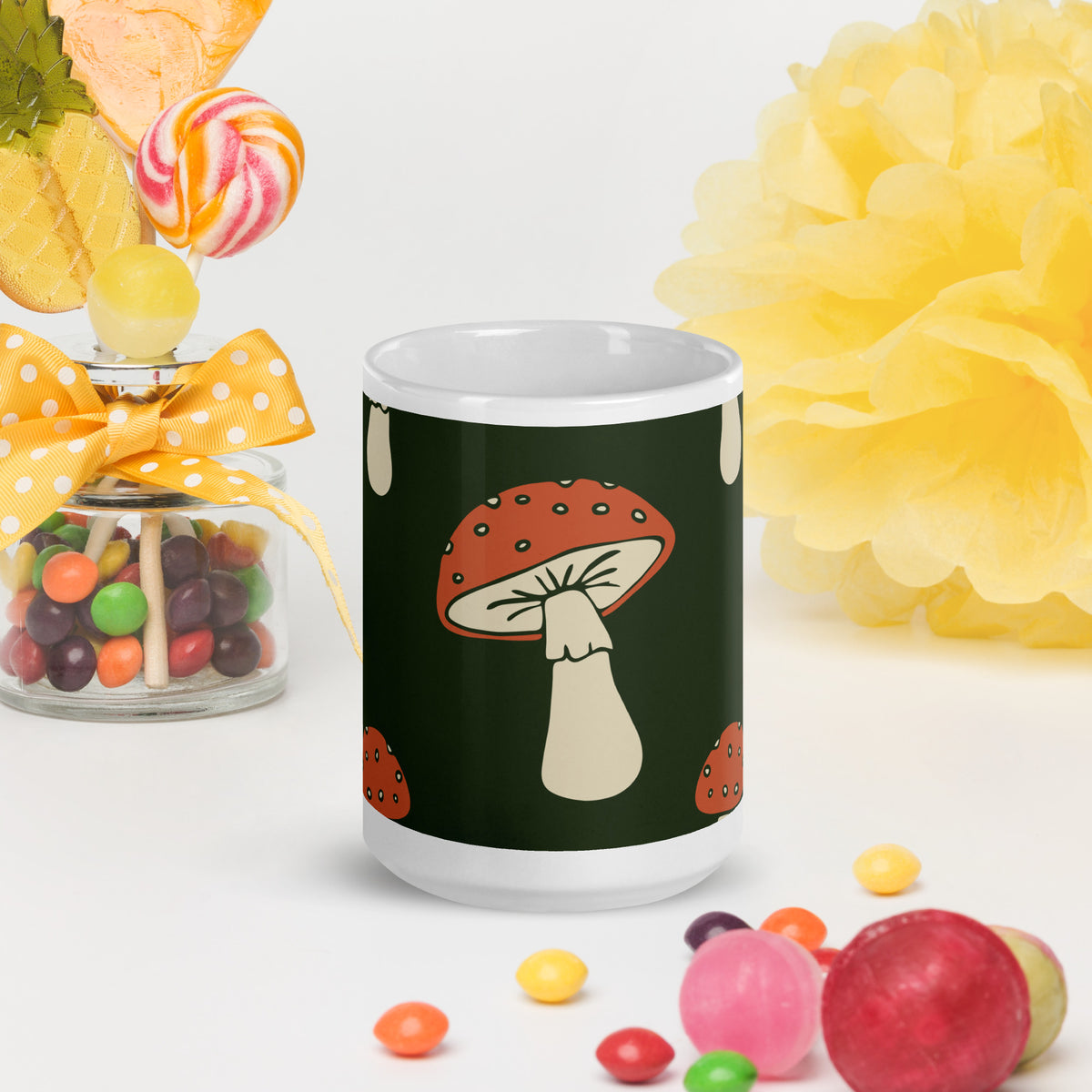 White glossy mug