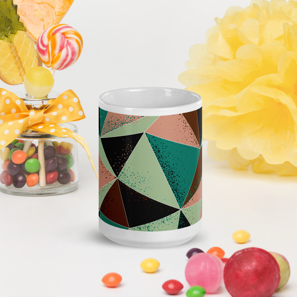 White glossy mug
