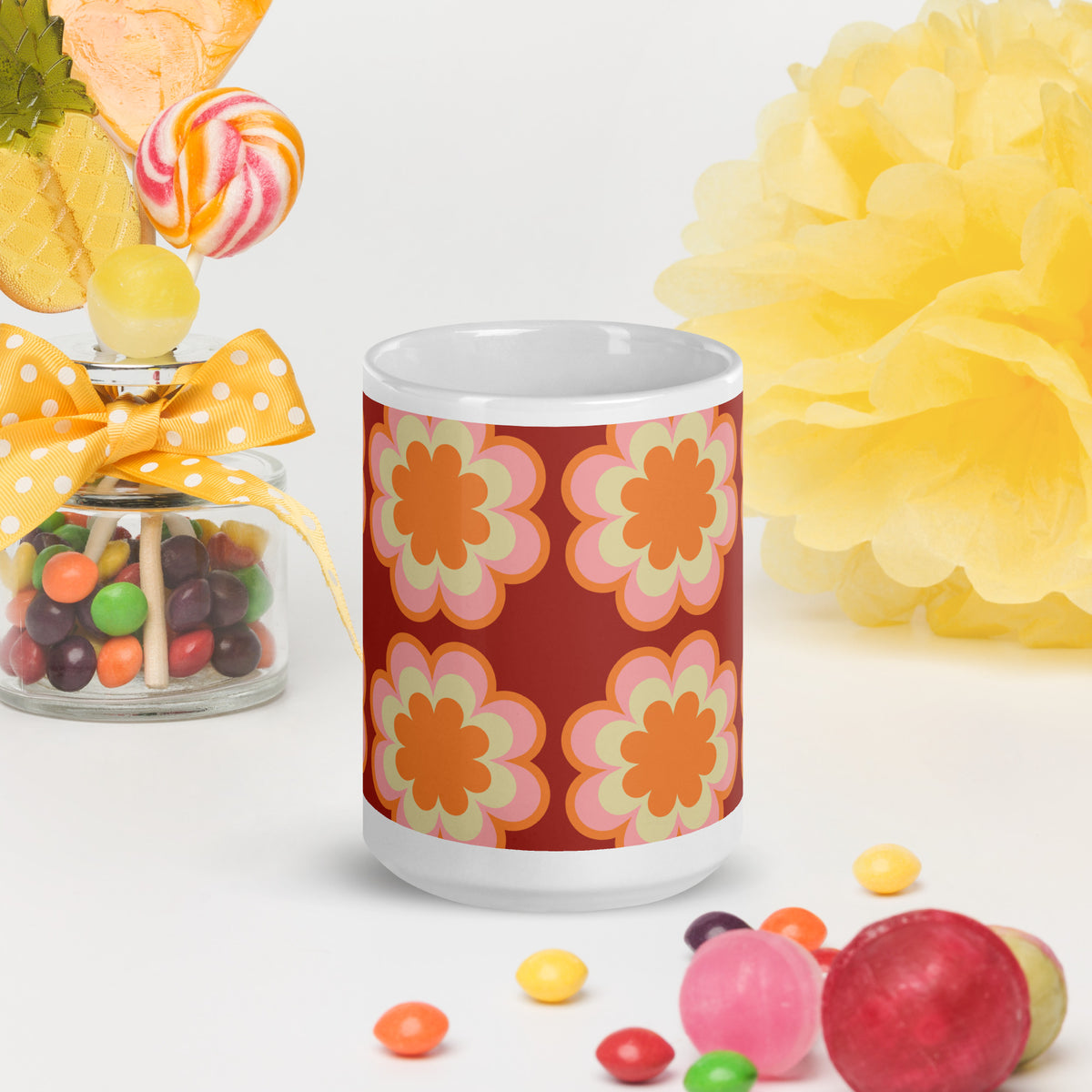 White glossy mug