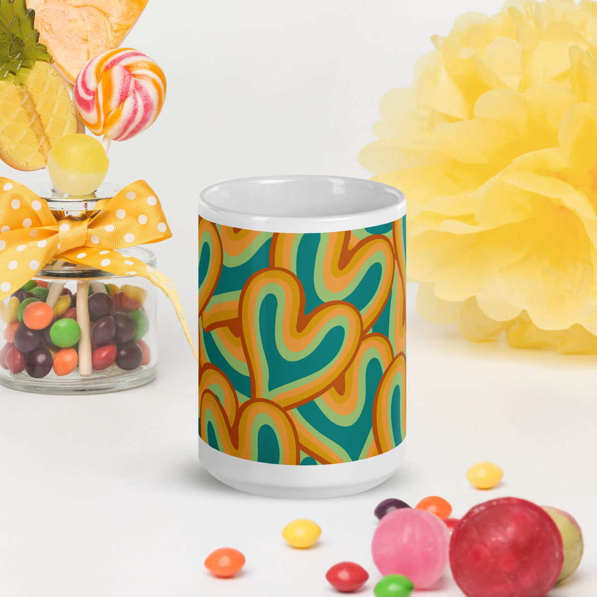 White glossy mug