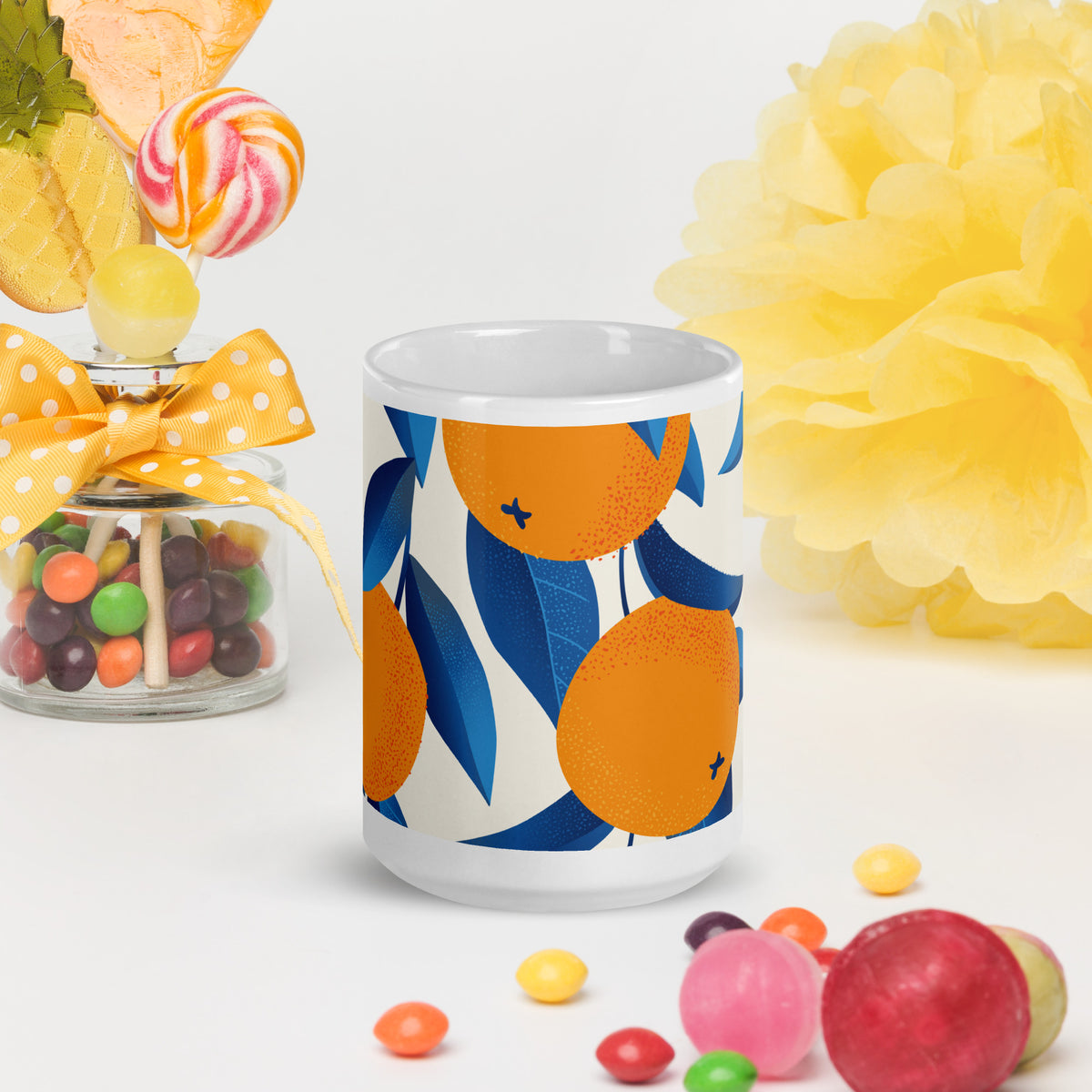 White glossy mug
