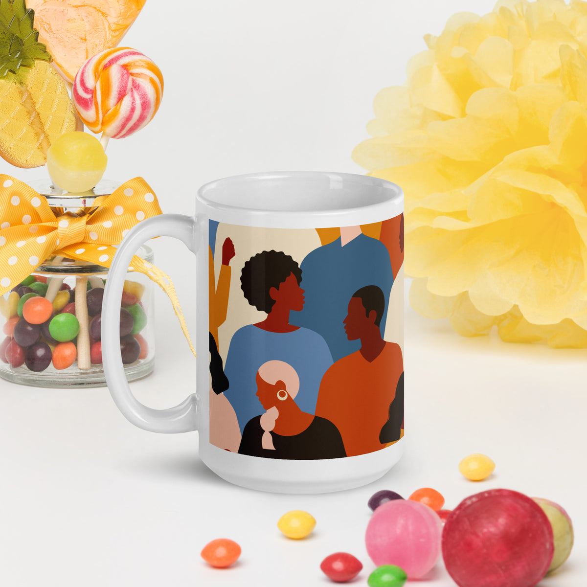White glossy mug