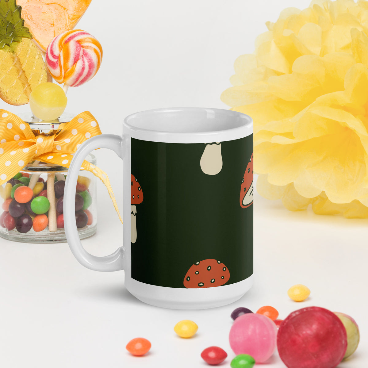 White glossy mug