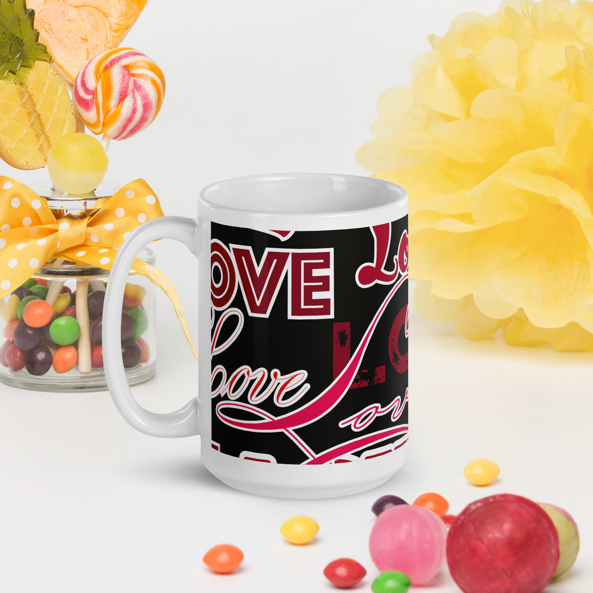 White glossy mug