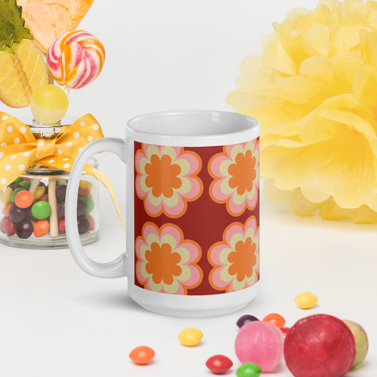 White glossy mug