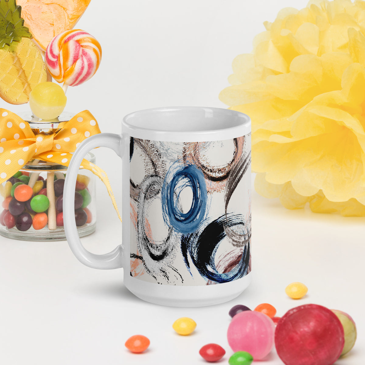 White glossy mug