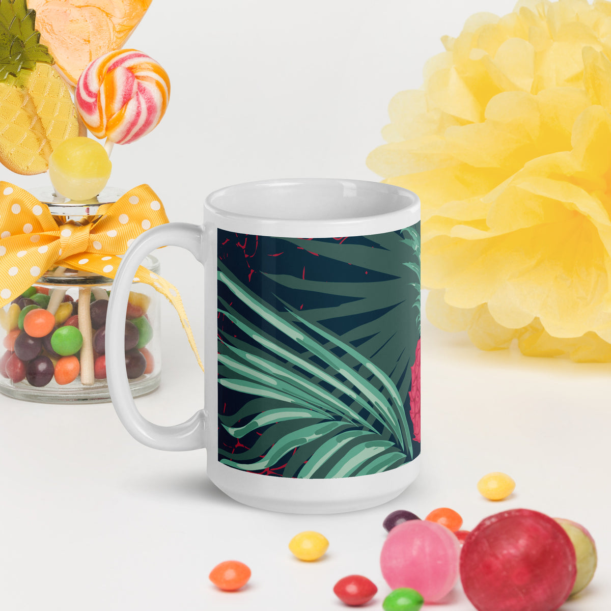 White glossy mug