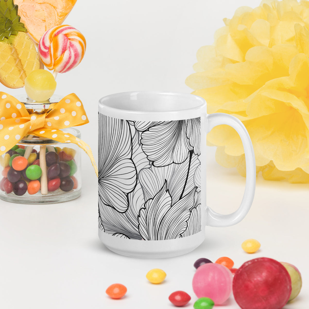 White glossy mug