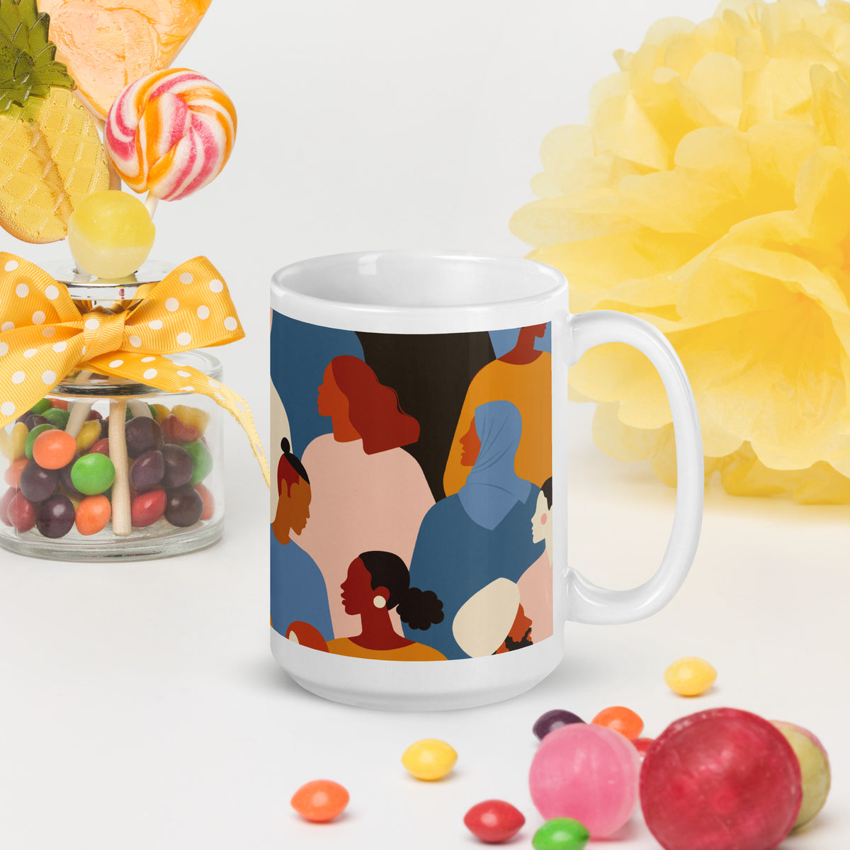 White glossy mug