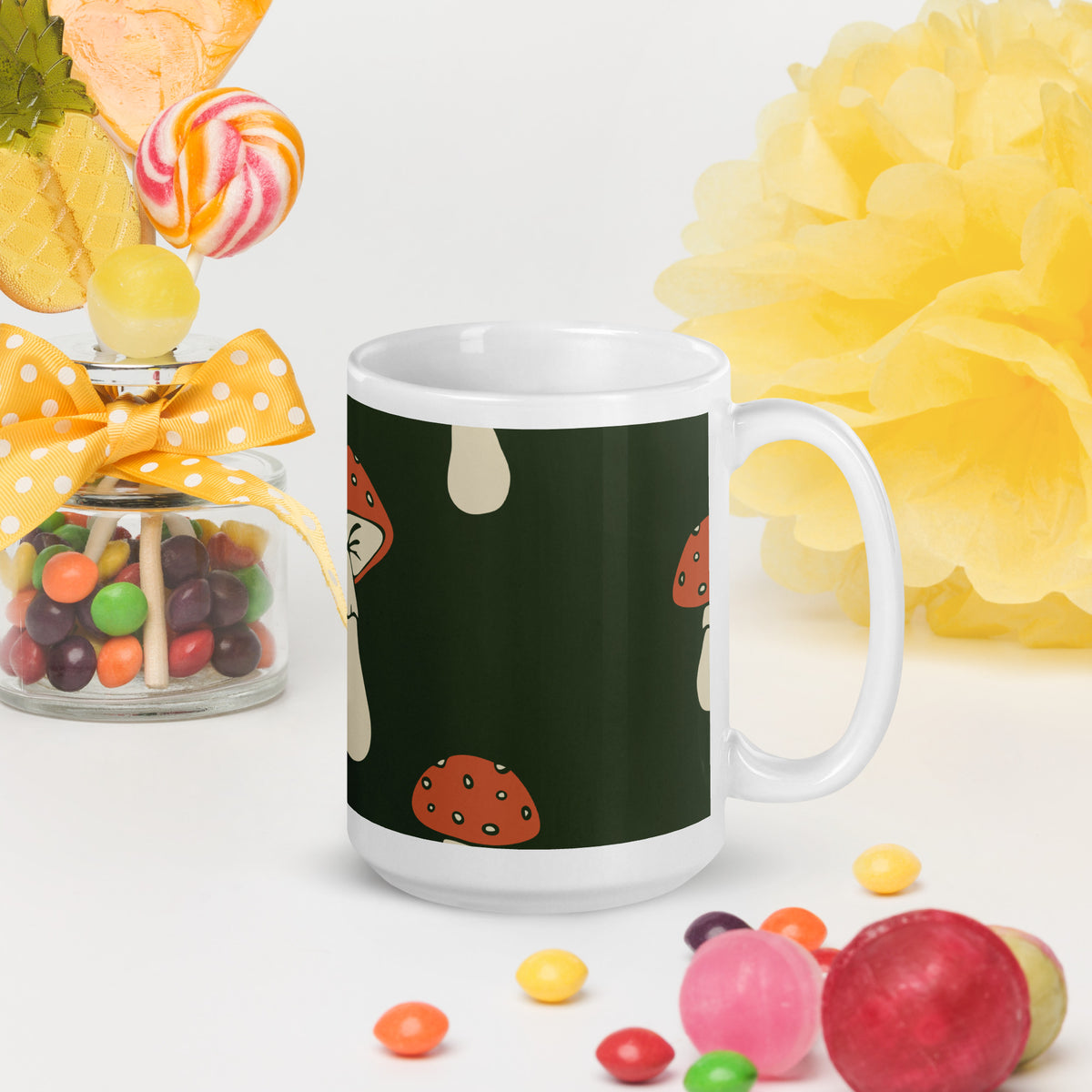 White glossy mug