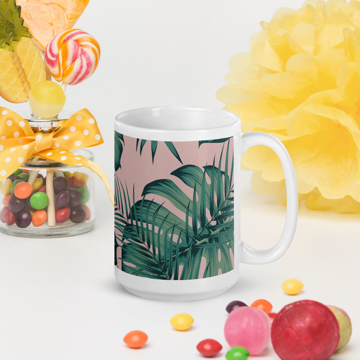 White glossy mug