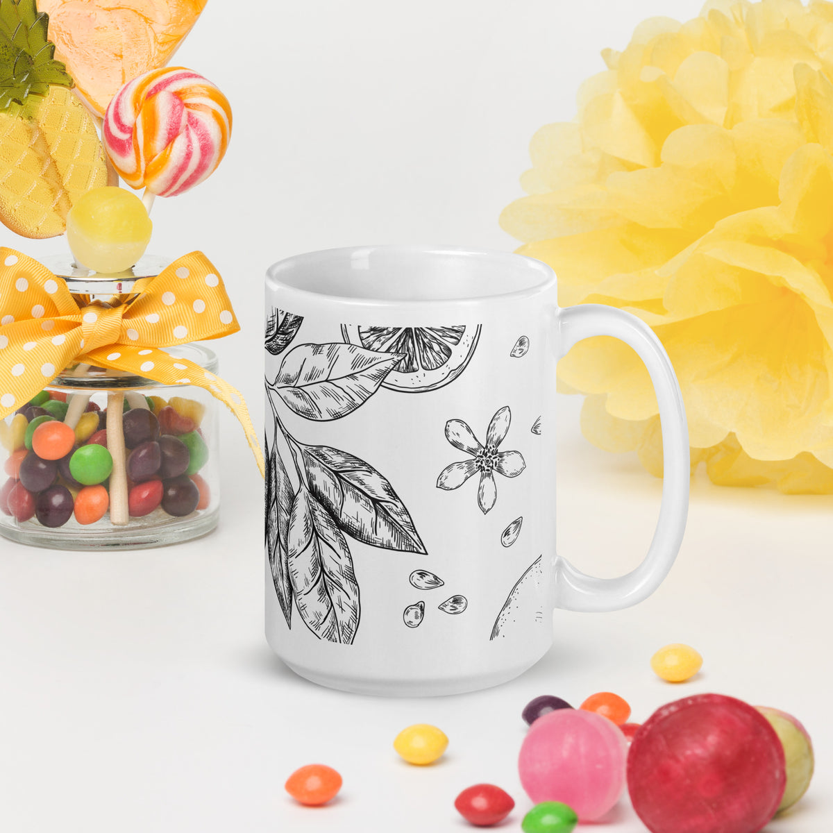 White glossy mug