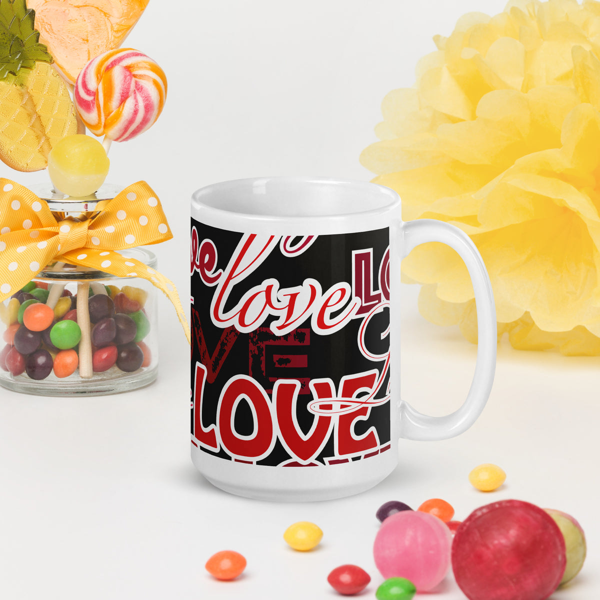 White glossy mug