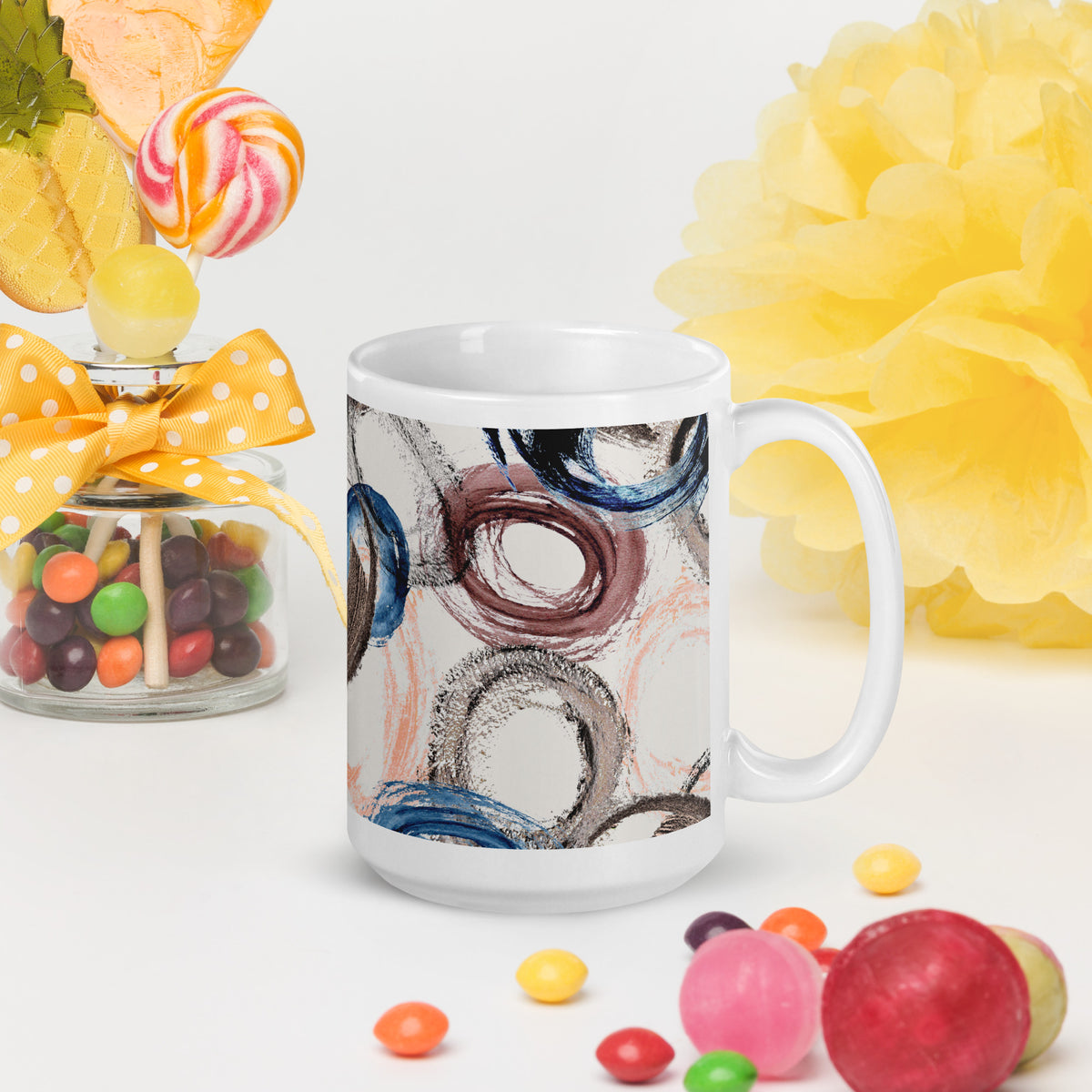 White glossy mug