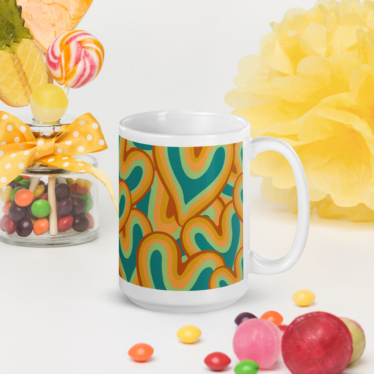 White glossy mug