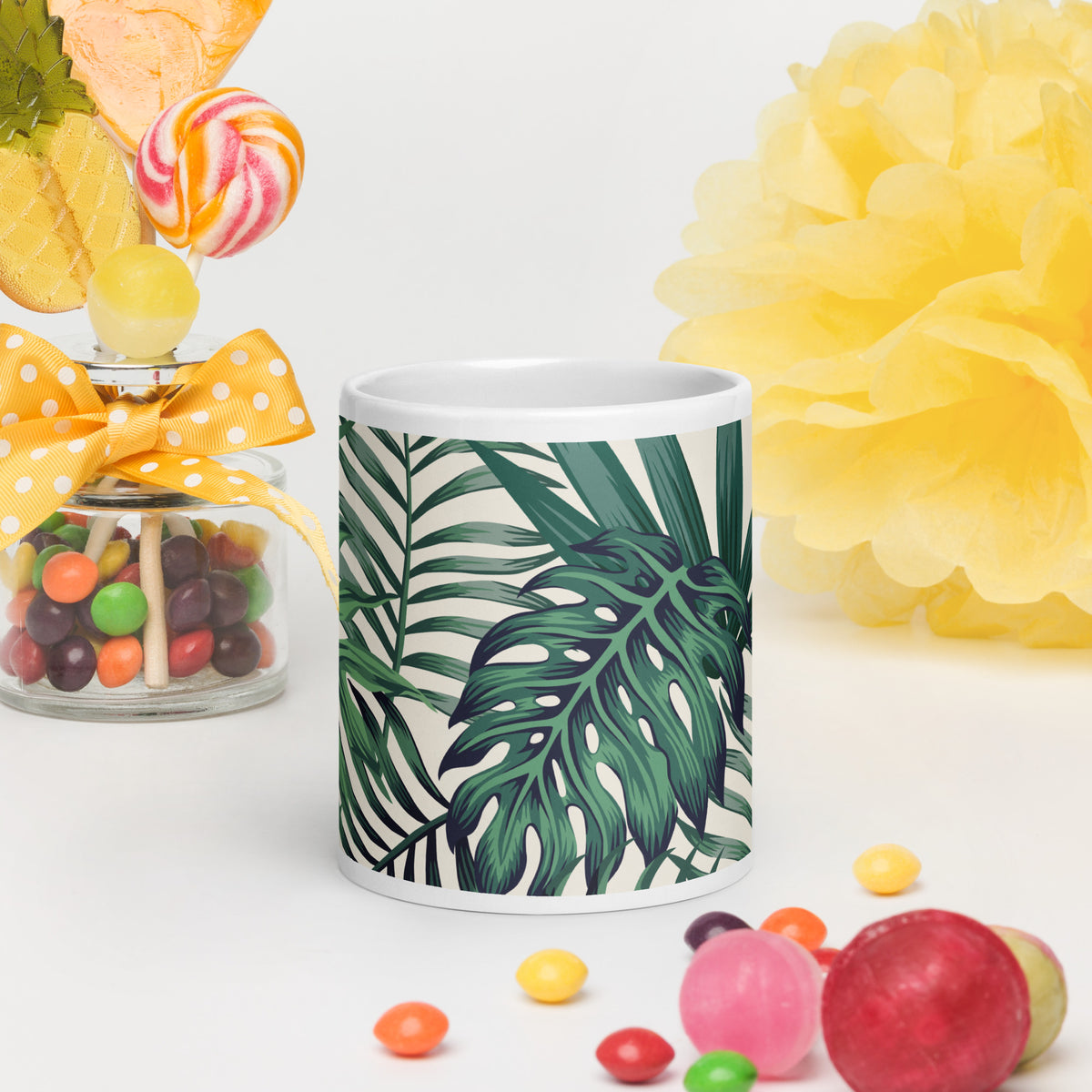 White glossy mug