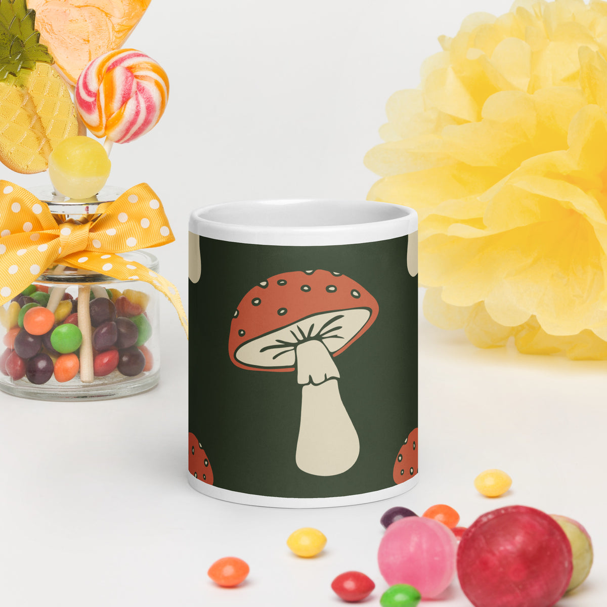 White glossy mug