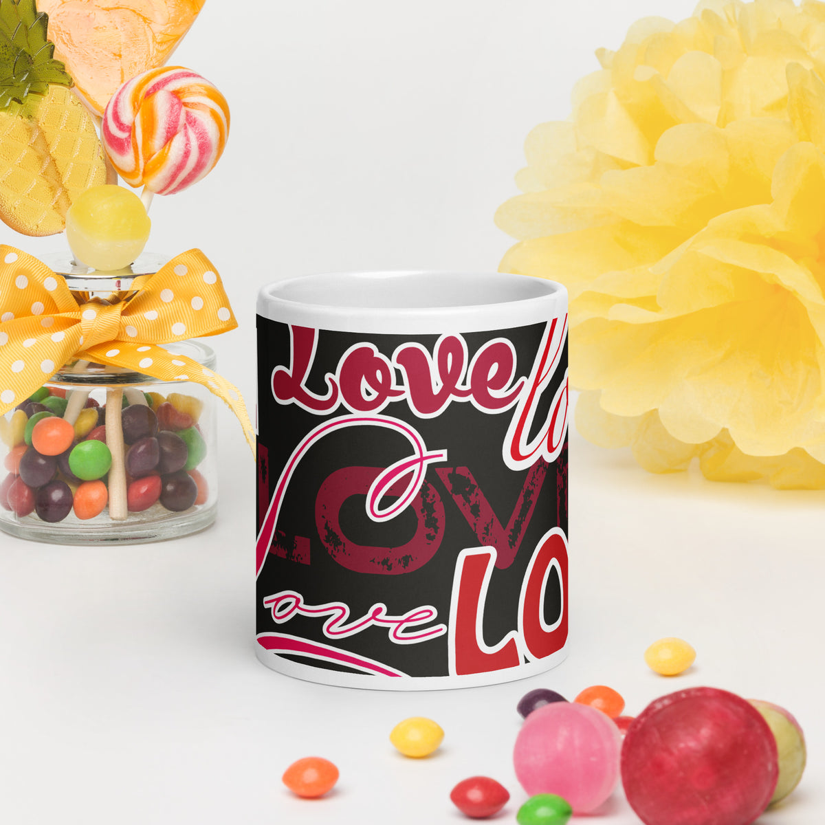 White glossy mug