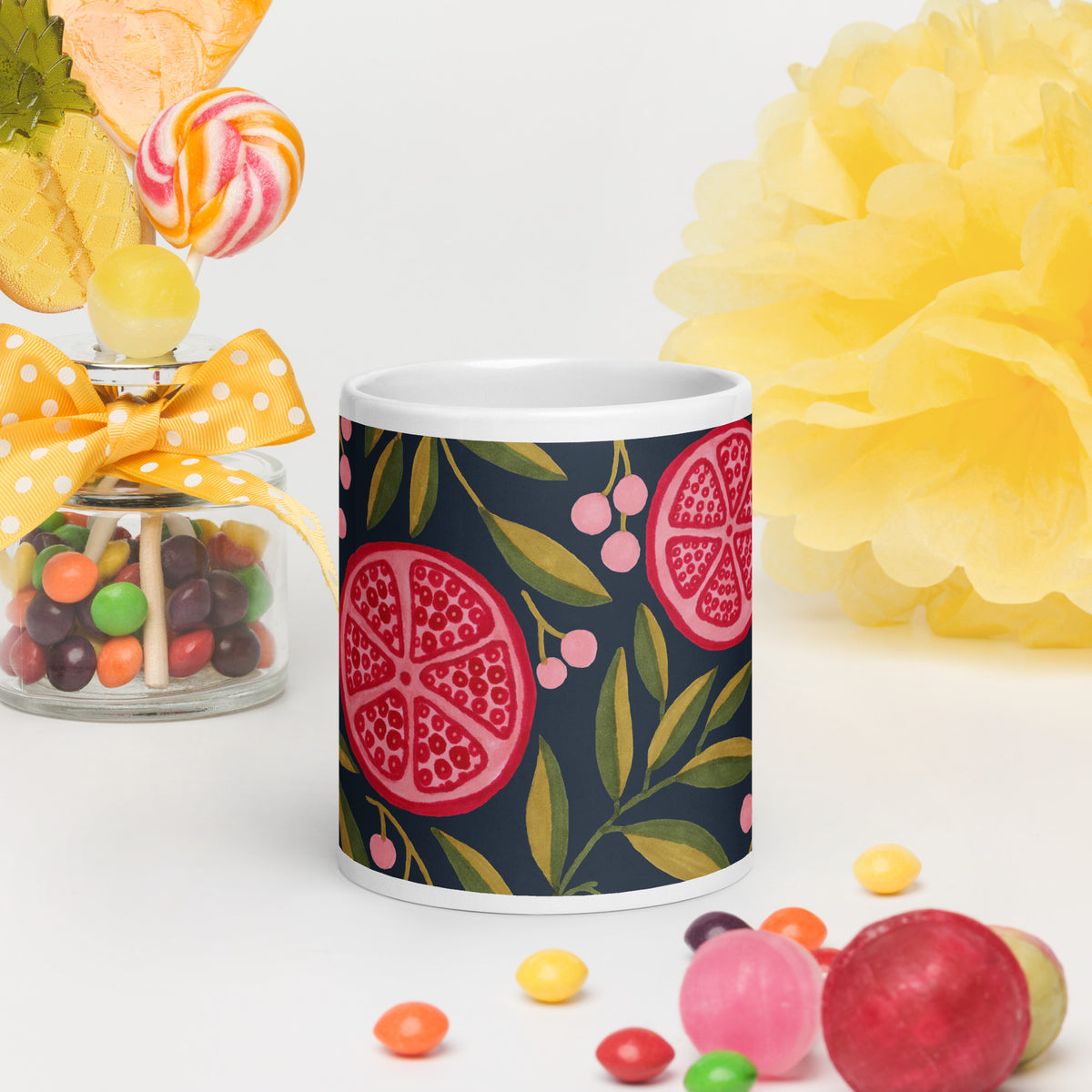White glossy mug
