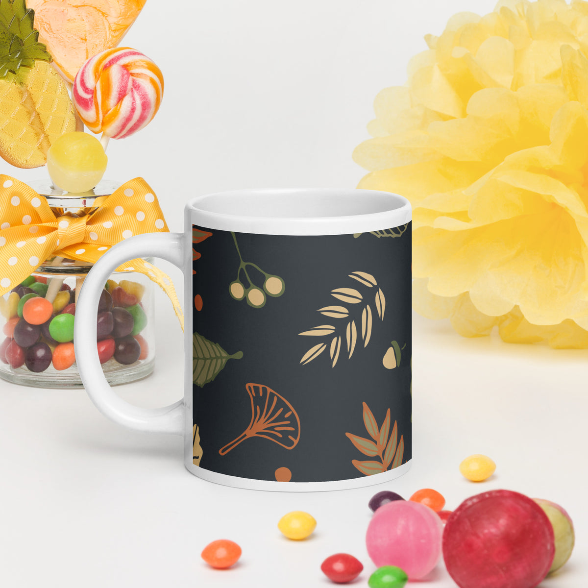 White glossy mug