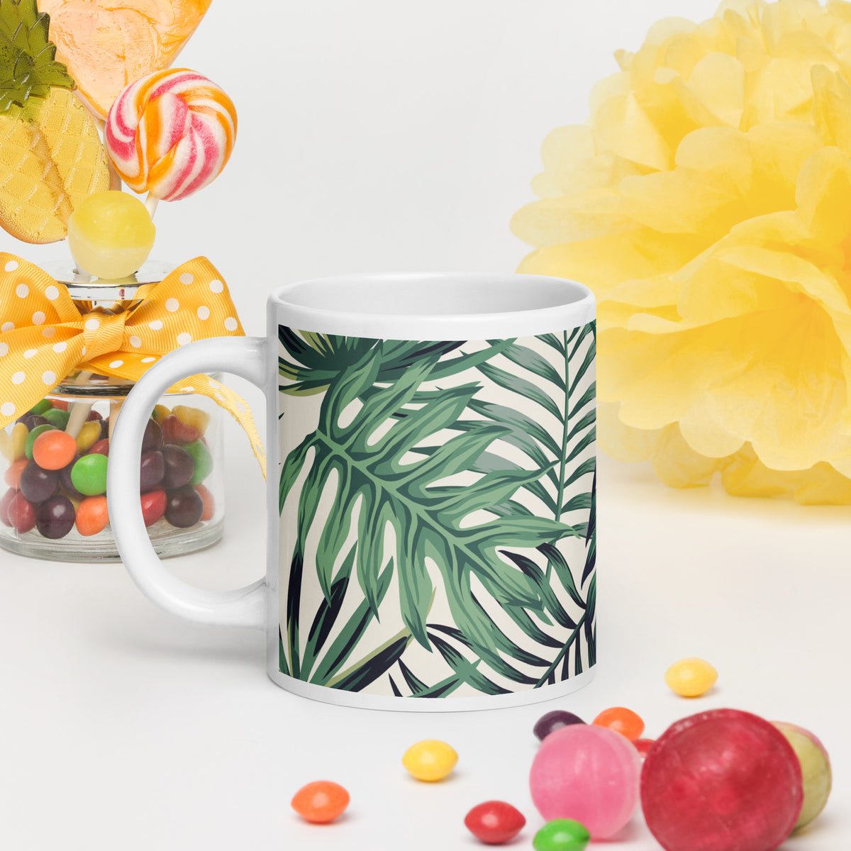 White glossy mug