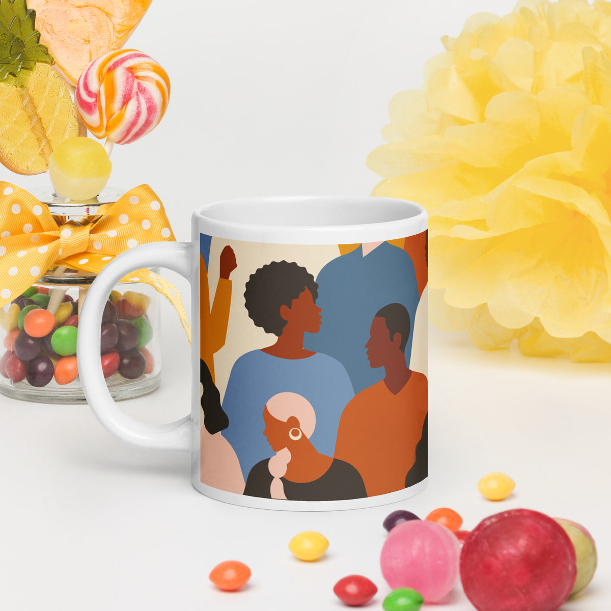White glossy mug
