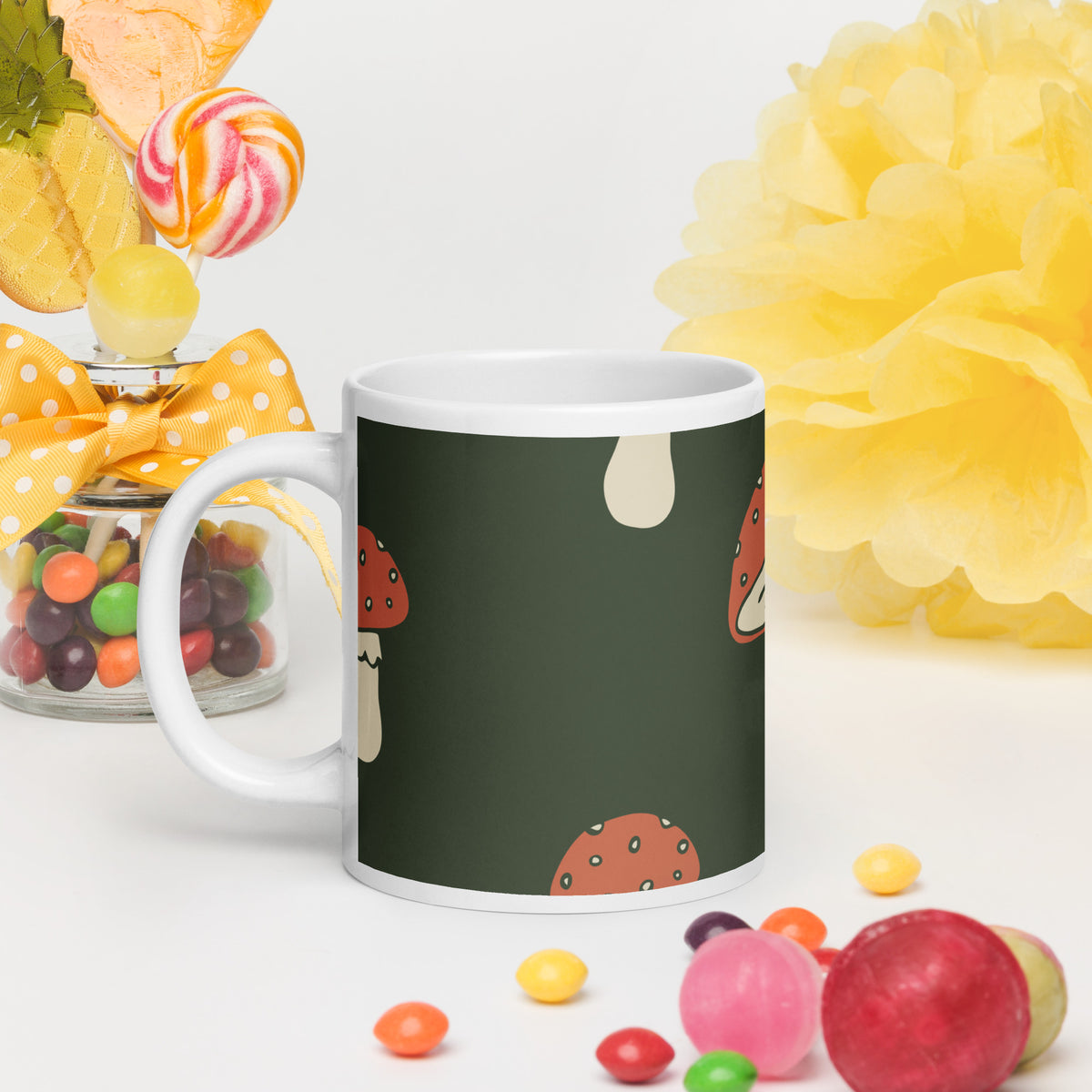 White glossy mug