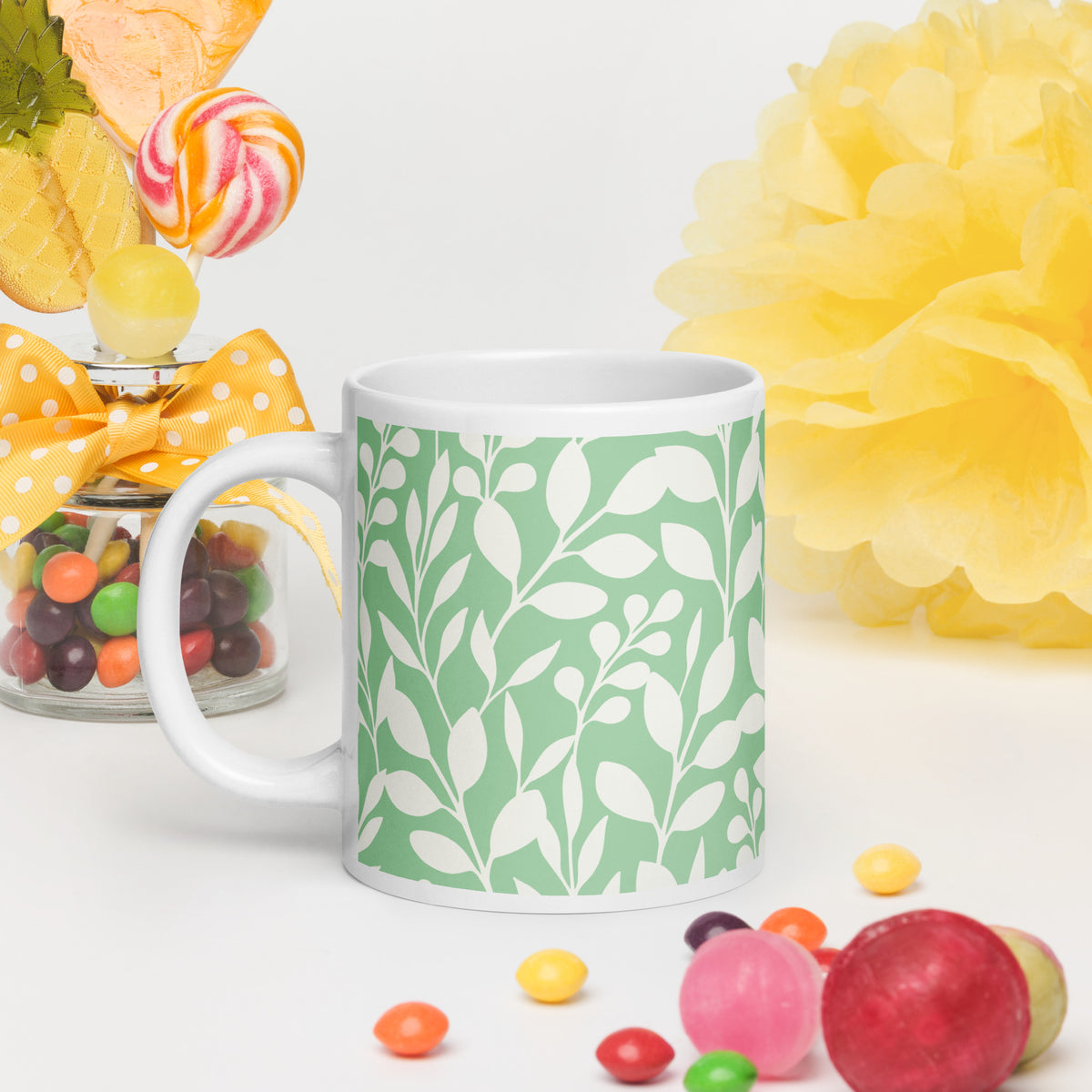 White glossy mug