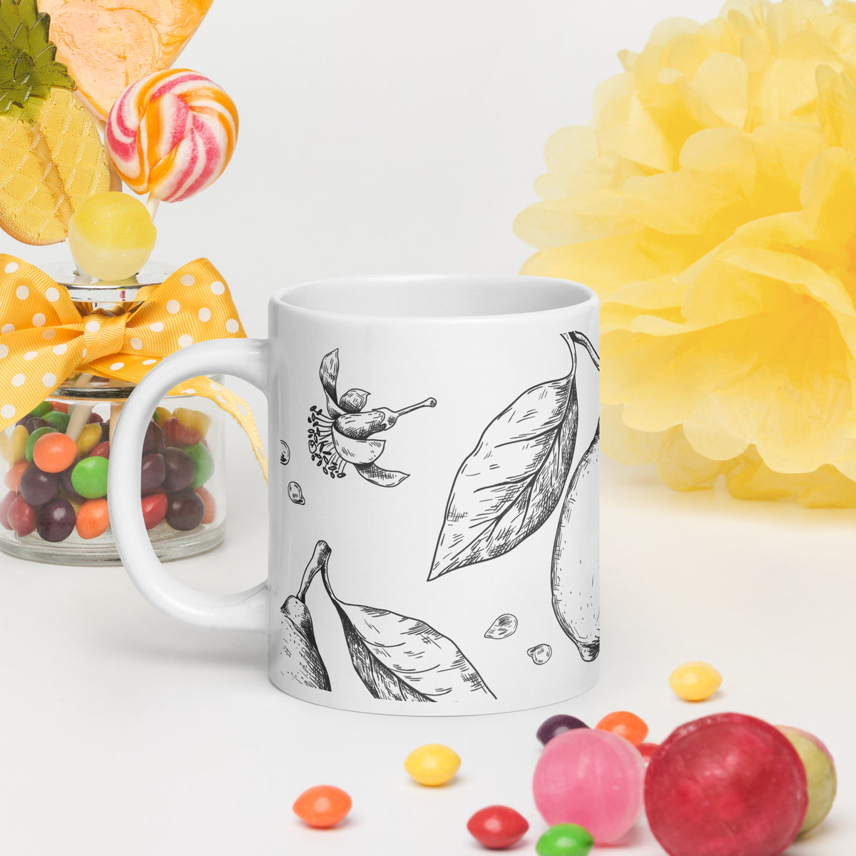White glossy mug