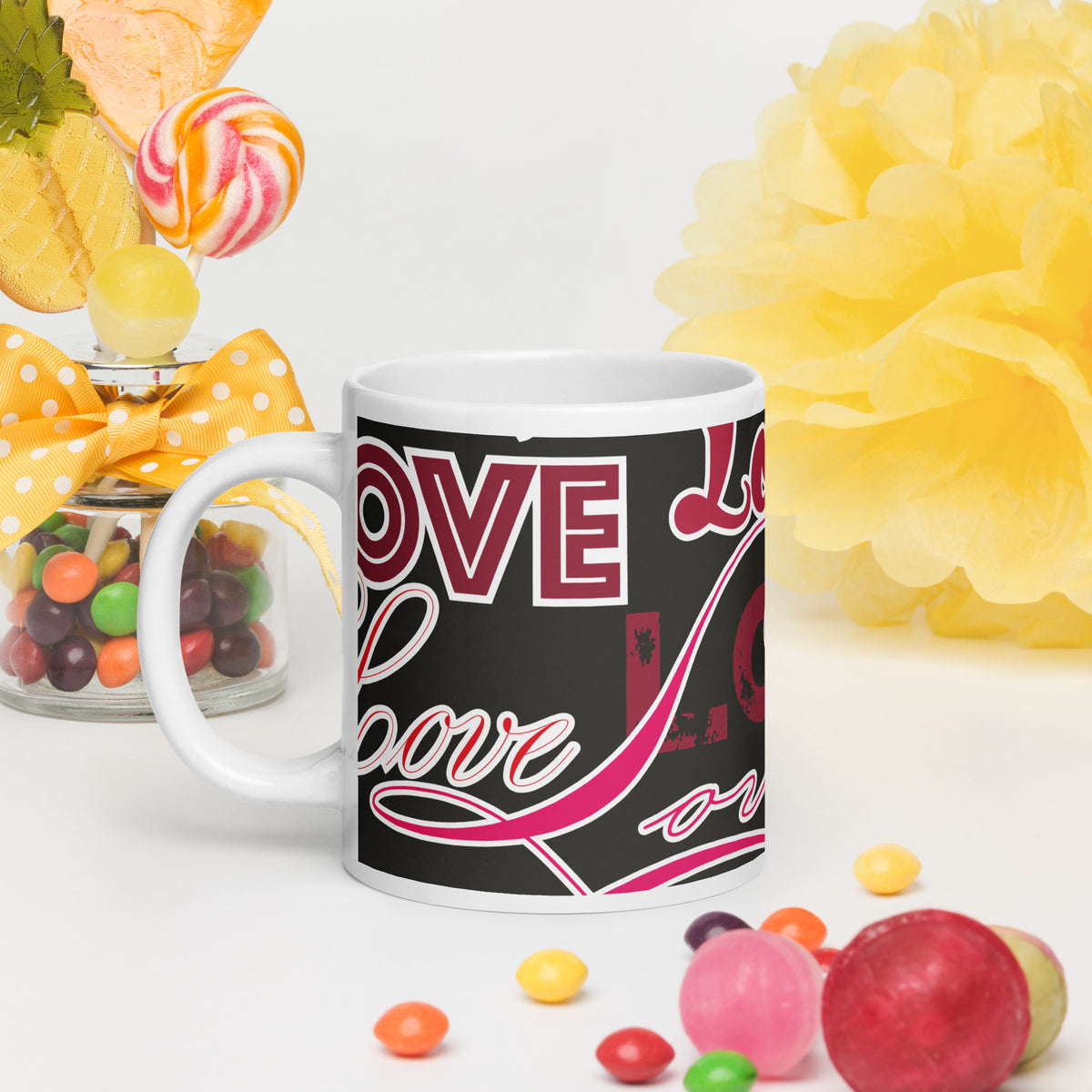 White glossy mug