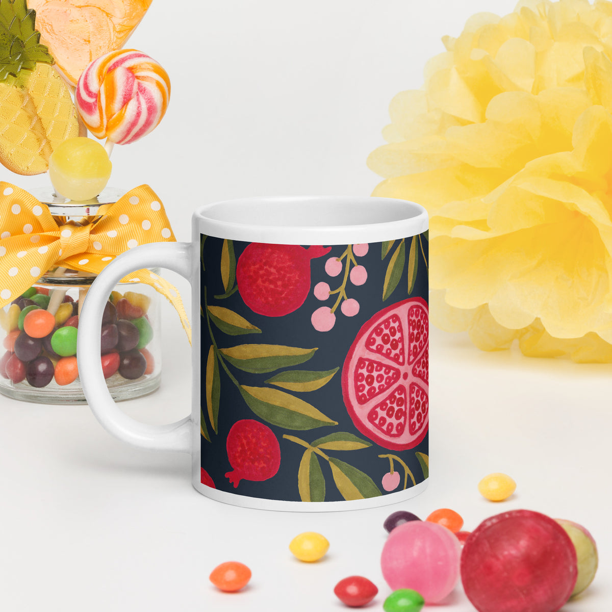 White glossy mug
