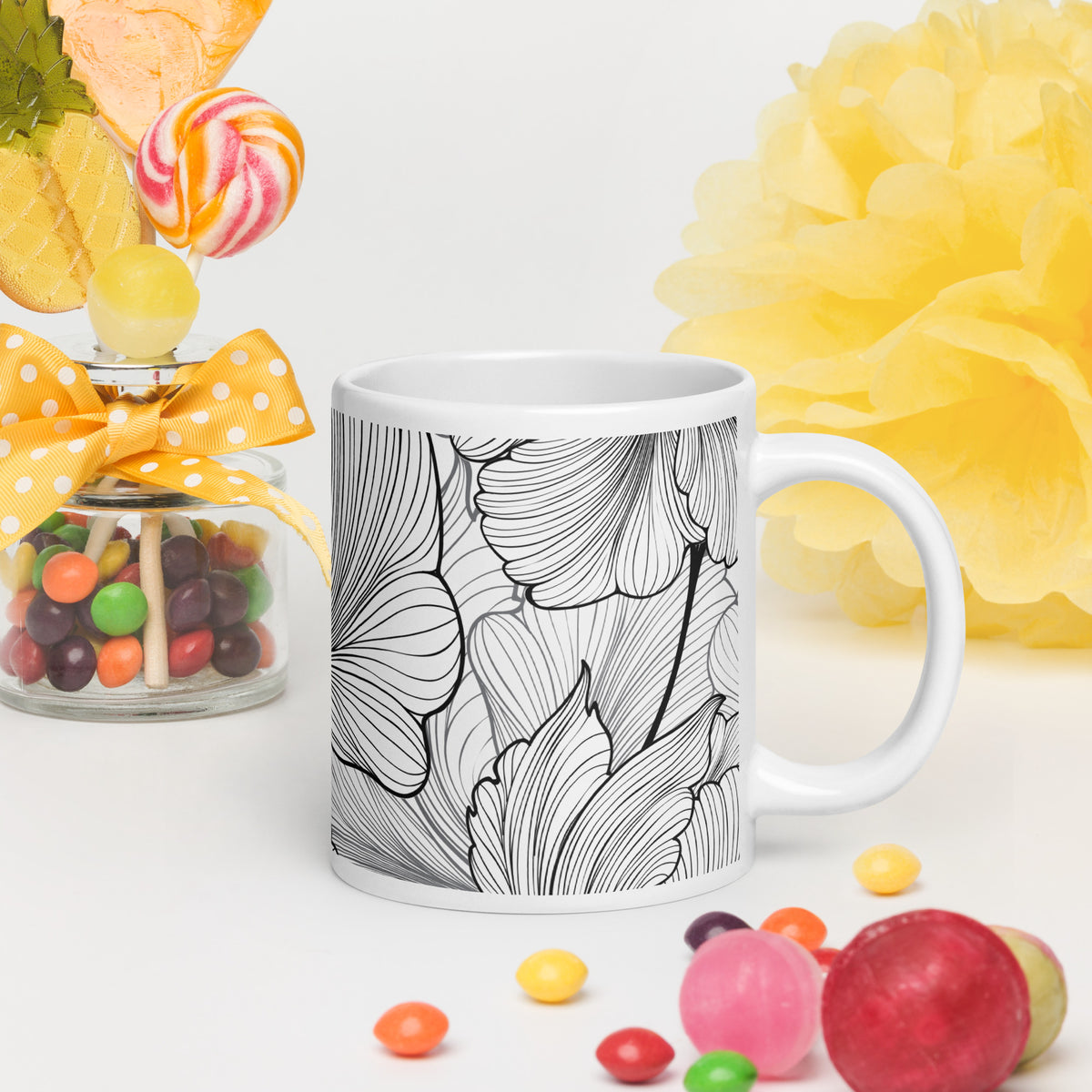 White glossy mug