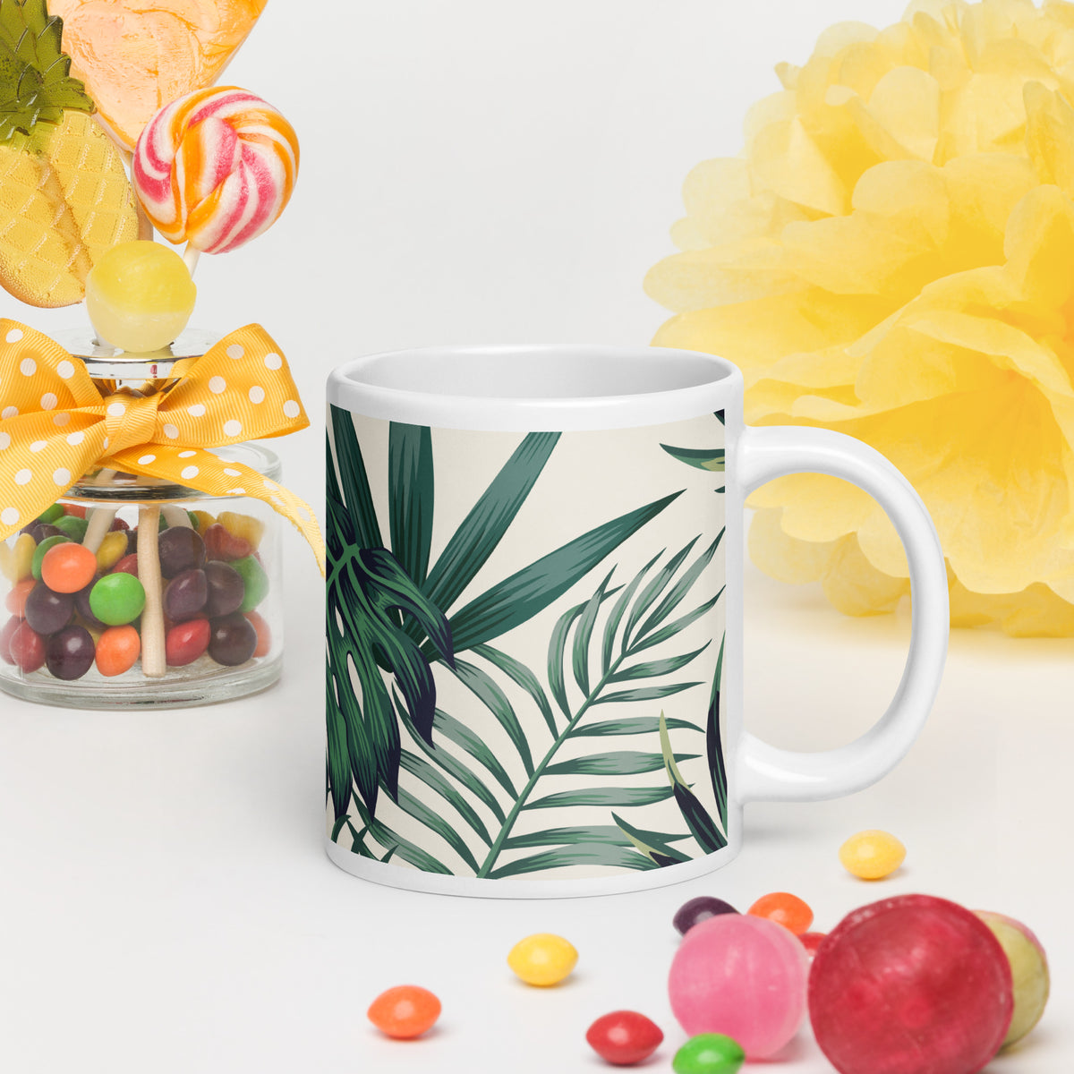 White glossy mug
