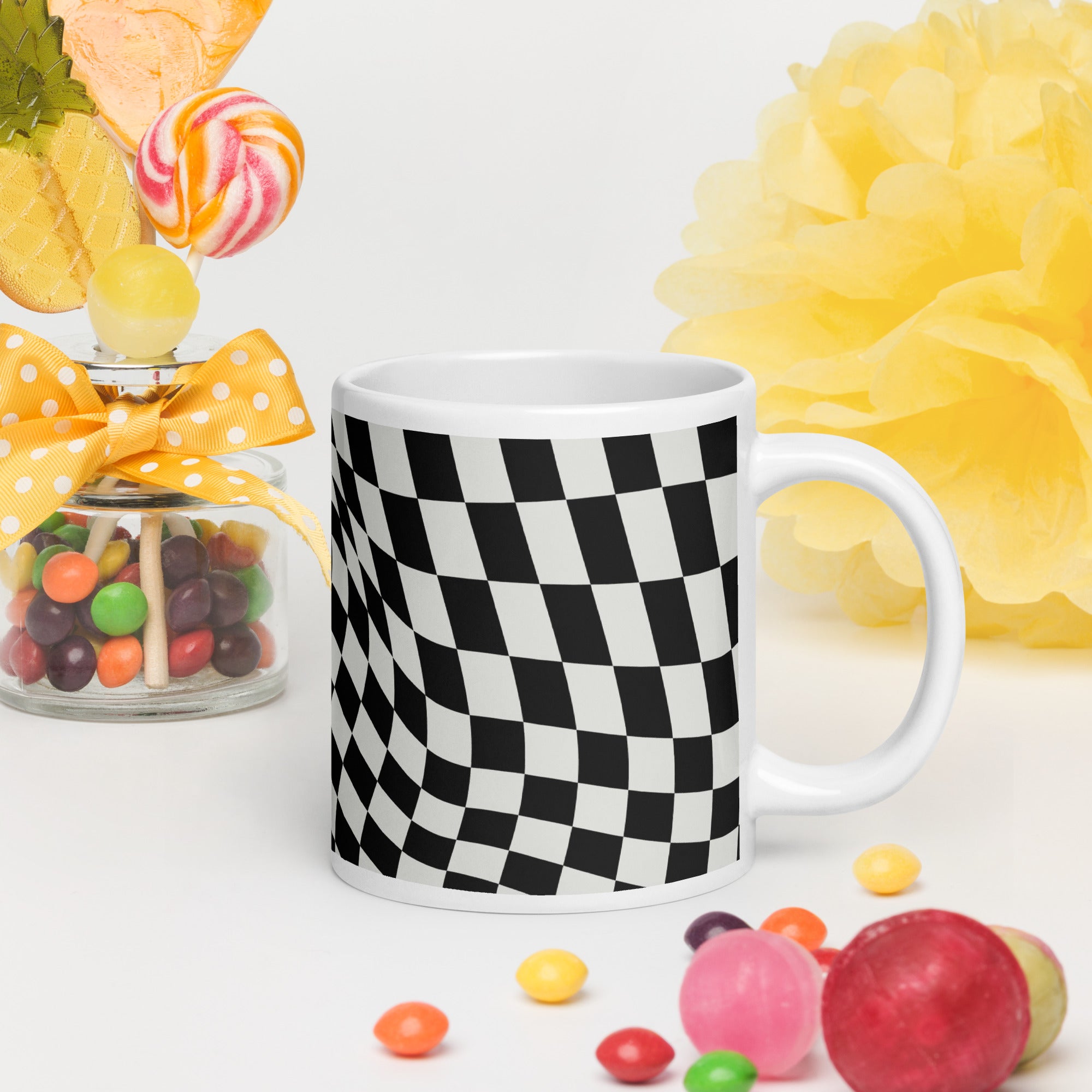 White glossy mug